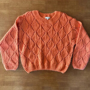 Moon River Anthropologie Orange Crew Neck Sweater—Size Medium